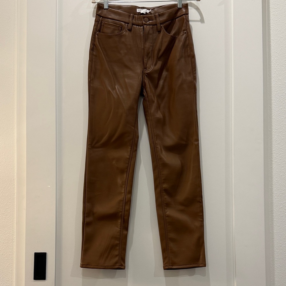 Good American Faux Leather Brown Pants
